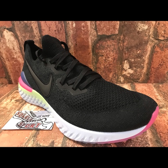 NEW Nike Epic React Flyknit 2 Be True Black Pink - Picture 5 of 7